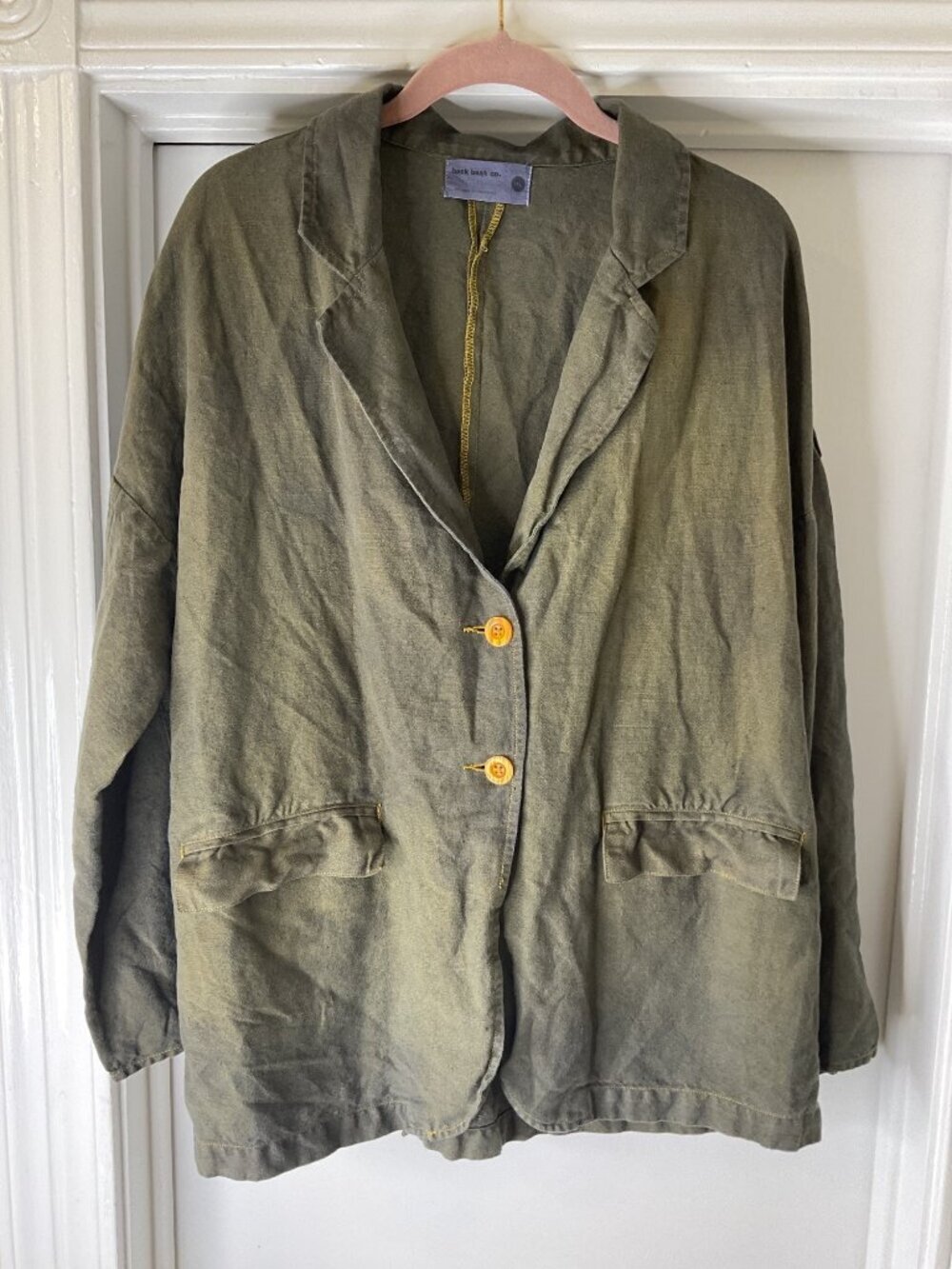 Back Beat Co Linen Blazer Size M/L Grunge Natural Sustainable